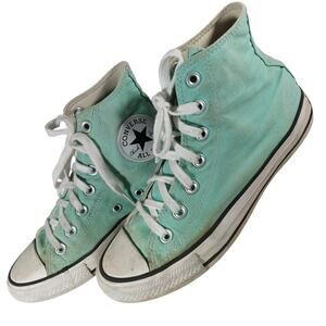 CONVERSE! CHUCK TAYLOR ALL STAR AQUA BLUE/GREEN CANVAS, HIGH TOP SNEAKERS! SZ 7M